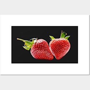 Two fresh strawberrys Posters and Art